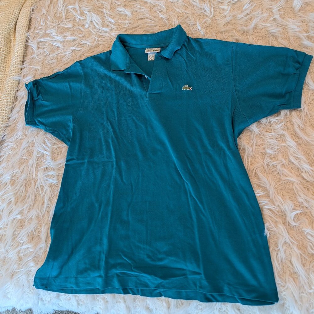 Lacoste Polo Shirt Mens Size 7 Teal